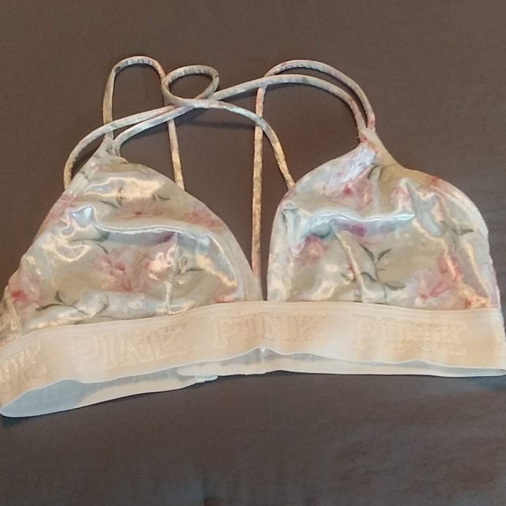 NWOT Pink Crushed Velvet Bralette